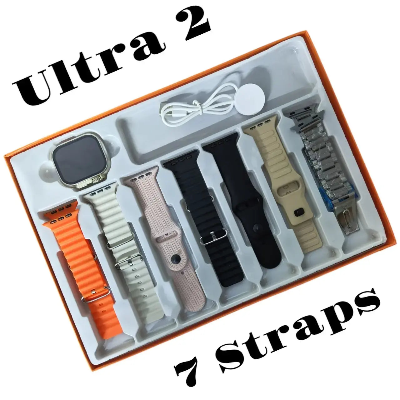 Ultra 2 Smart Watch 49MM | 7 Straps Combo | 2.1” HD Display, Wireless Charging, Waterproof